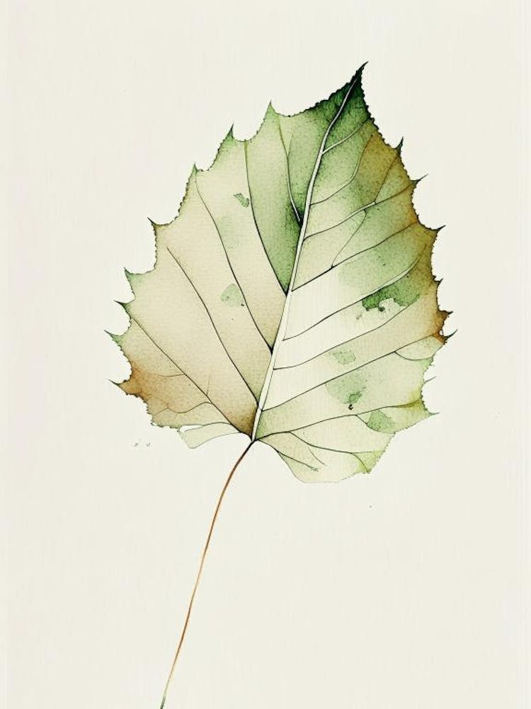 Sycamore Leaf Minimalist Watercolour 1
