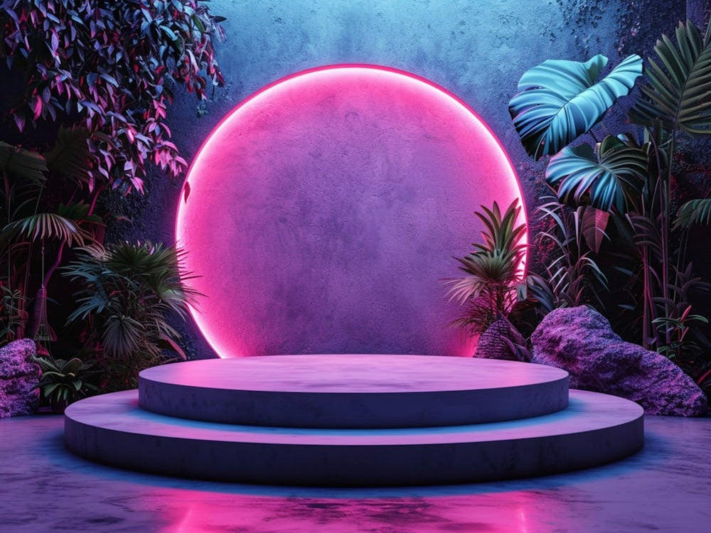 Podium With Gaming Background, Mockup Display Stand For Product Presentation, Hyper Detailed, Photorealistic, 16k, Ultra Realistic, No Watermark