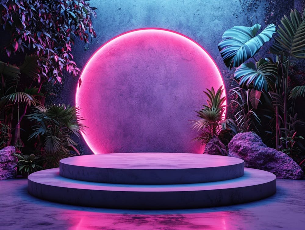 Podium With Gaming Background, Mockup Display Stand For Product Presentation, Hyper Detailed, Photorealistic, 16k, Ultra Realistic, No Watermark