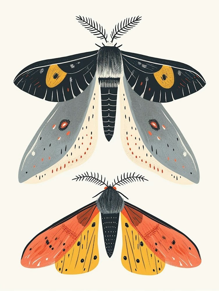 Colourful Insect Illustration Moth 52