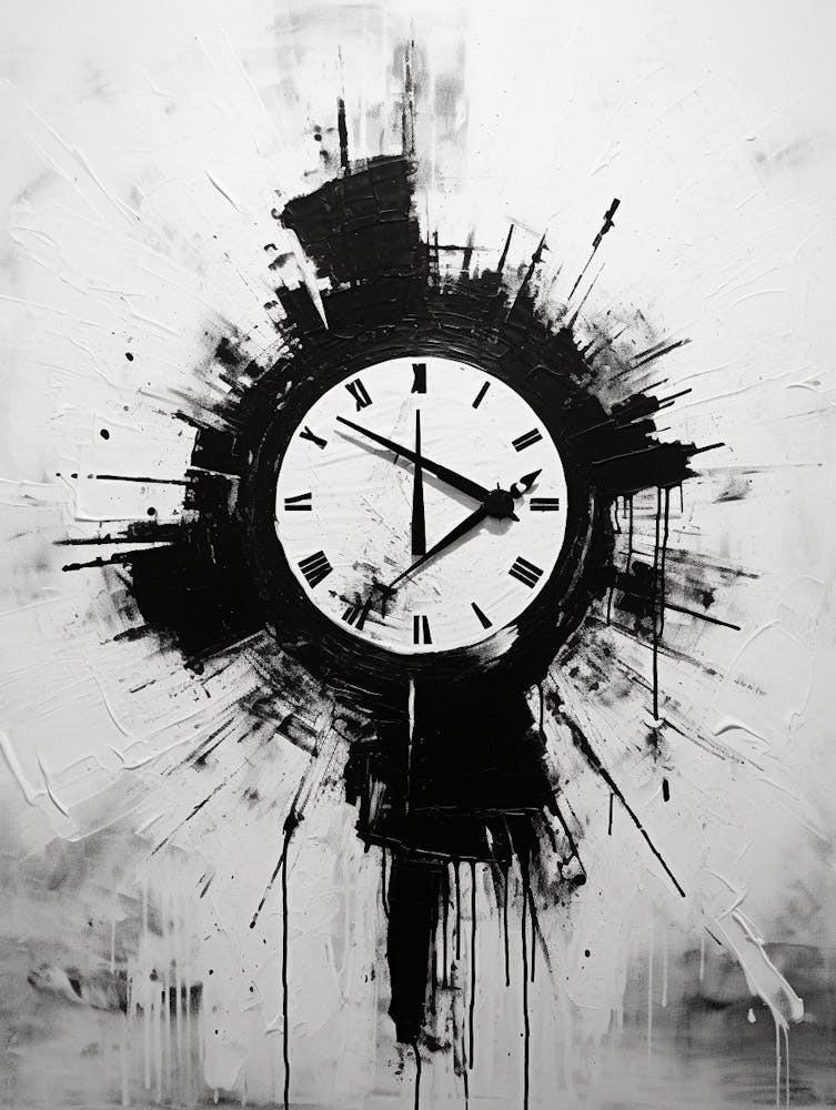 Time Abstract Black And White 2