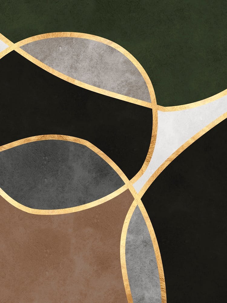 Organic shapes and golden lines 2