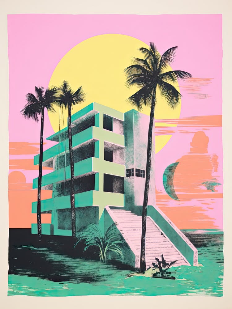 Miami In Risograph Style 3