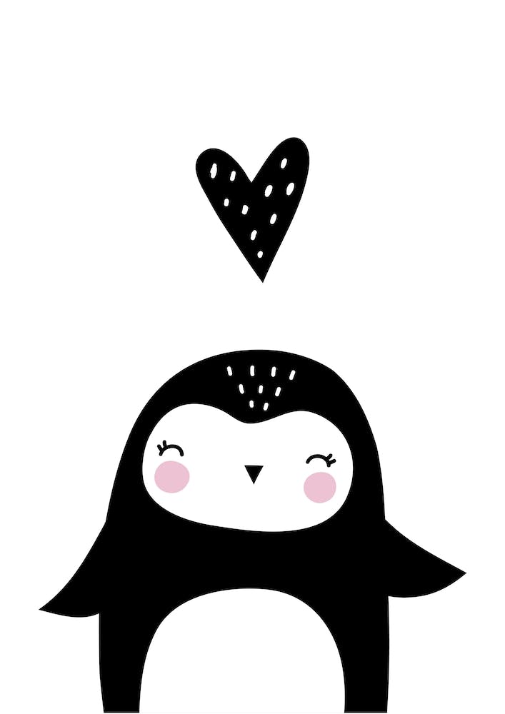 Scandi Penguin With Heart