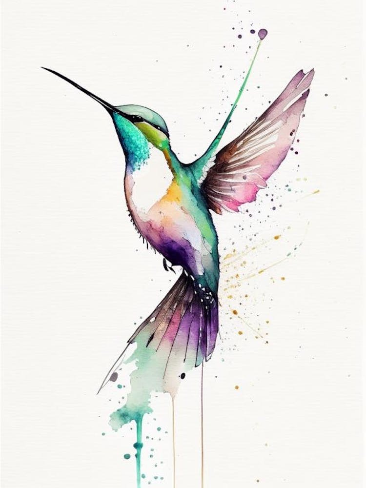 Giant Hummingbird Minimalist Watercolour 1