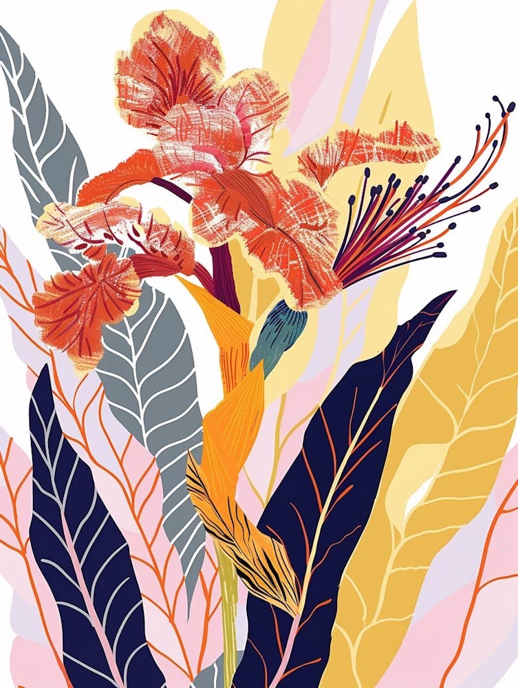 Colourful Flower Illustration Celosia 4