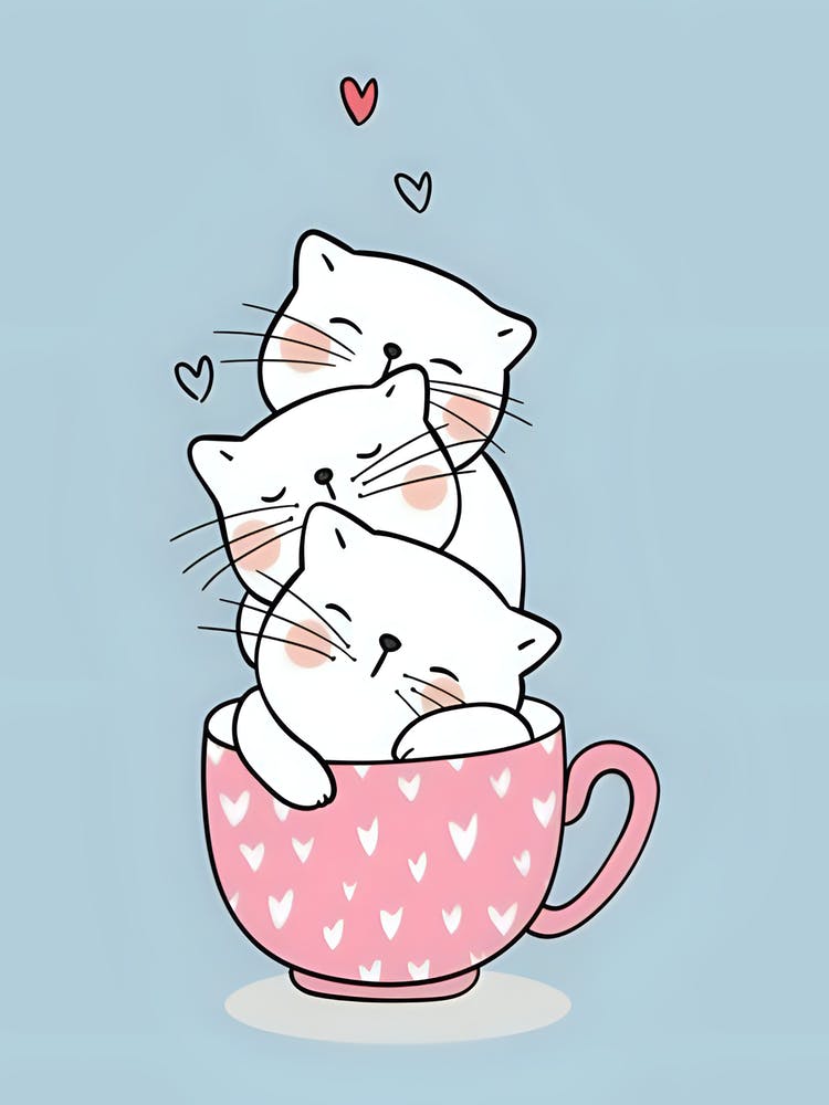 Cute Kittens In A Cup