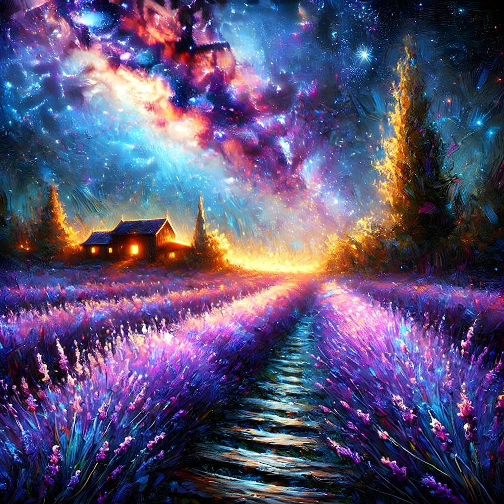 Lavender Dreams A Starlit Journey
