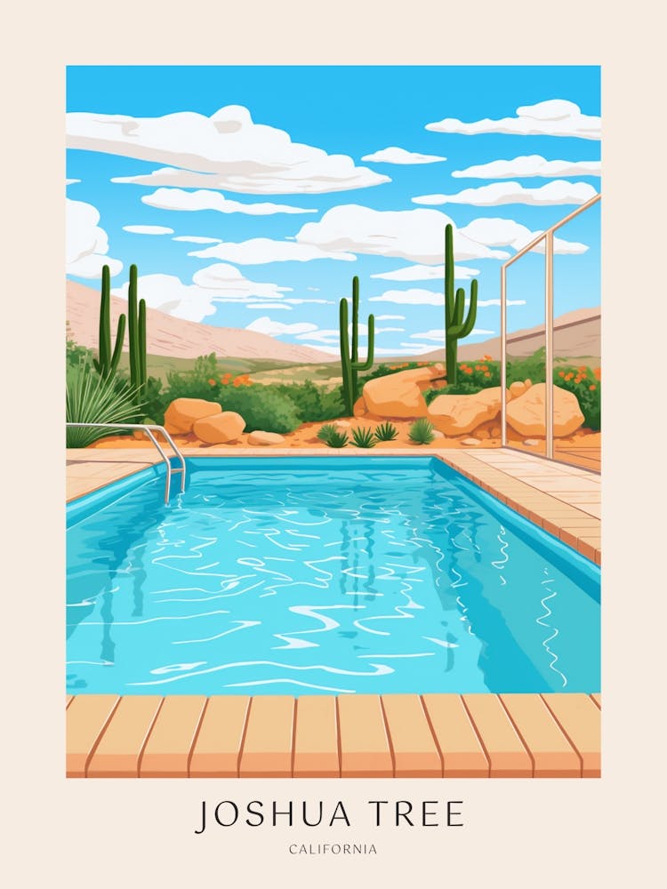 Joshua Tree California 1 Midcentury Modern Pool Poster