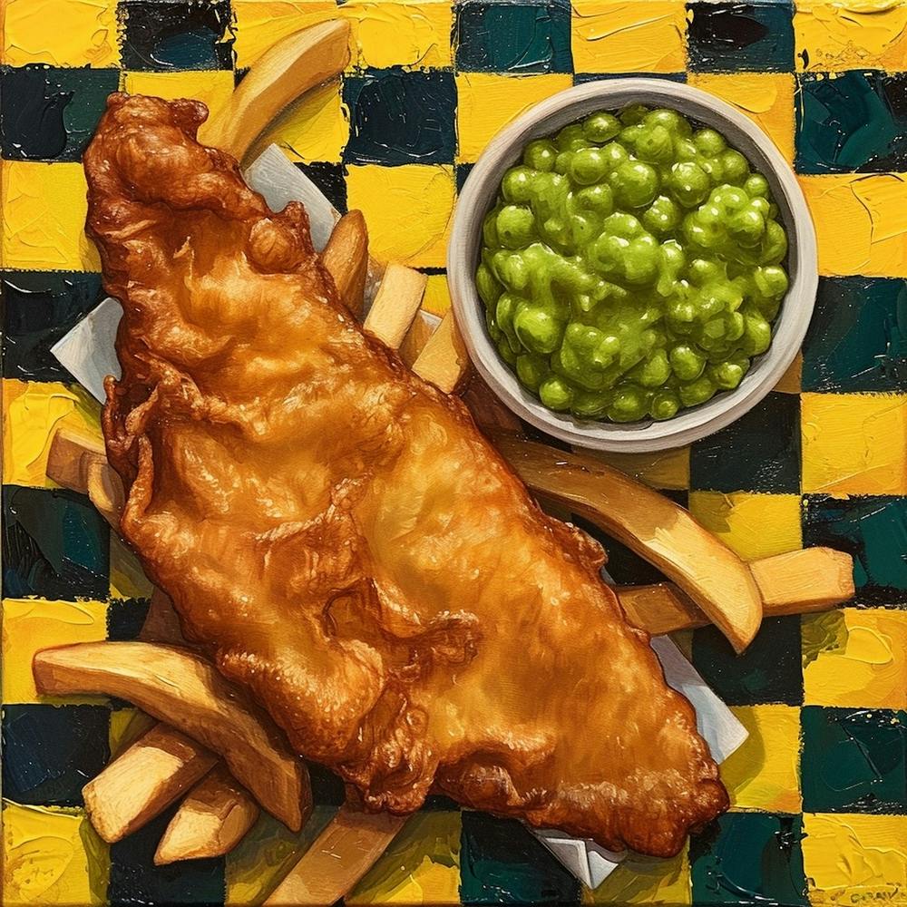 Fish & Chips Yellow Checkerboard 4