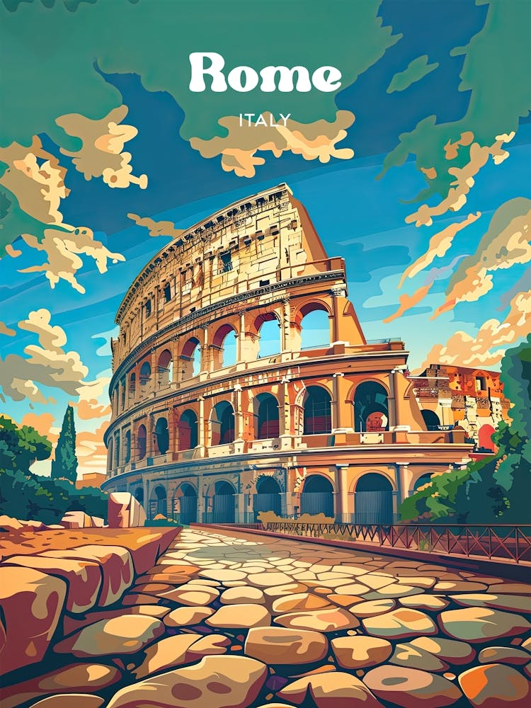 Rome Italy Colosseum Travel Art