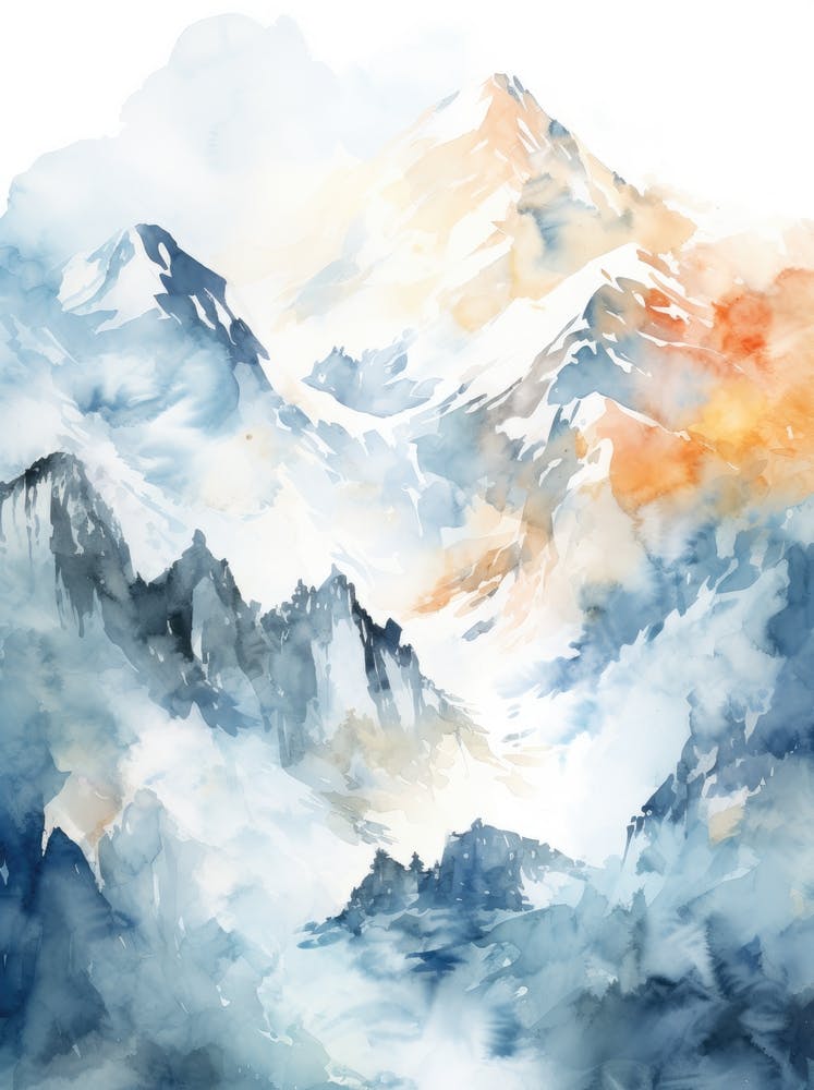 Watercolor Mountains 1