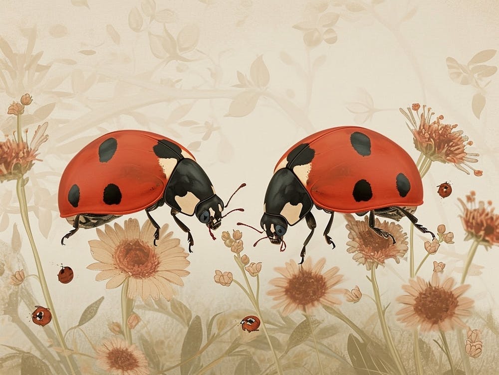 Florale Tierillustration Marienkäfer 4