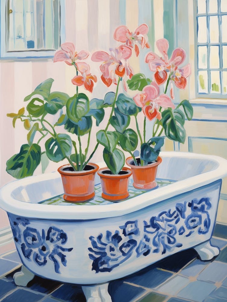 A Bathtube Full Hellebore In A Bathroom 1