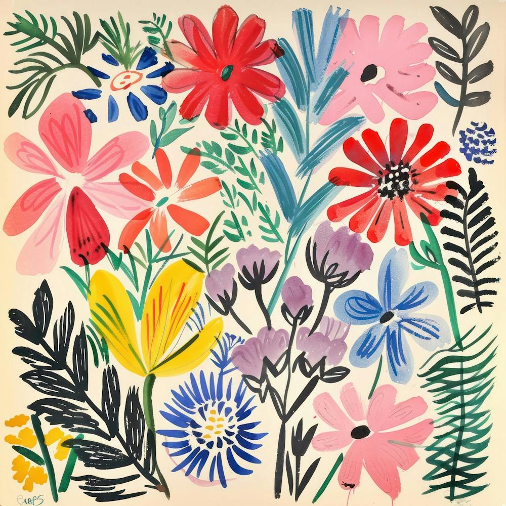Blumenmalerei Matisse Stil 3