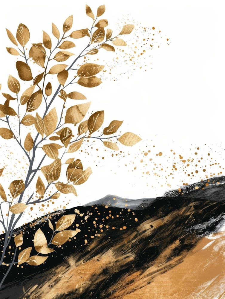 Gold Leaves Canvas Print 3