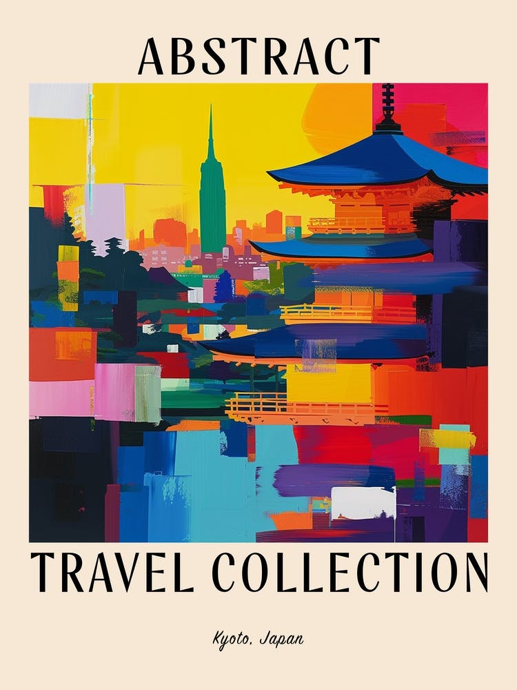 Abstract Travel Collection Poster Kyoto Japan 4
