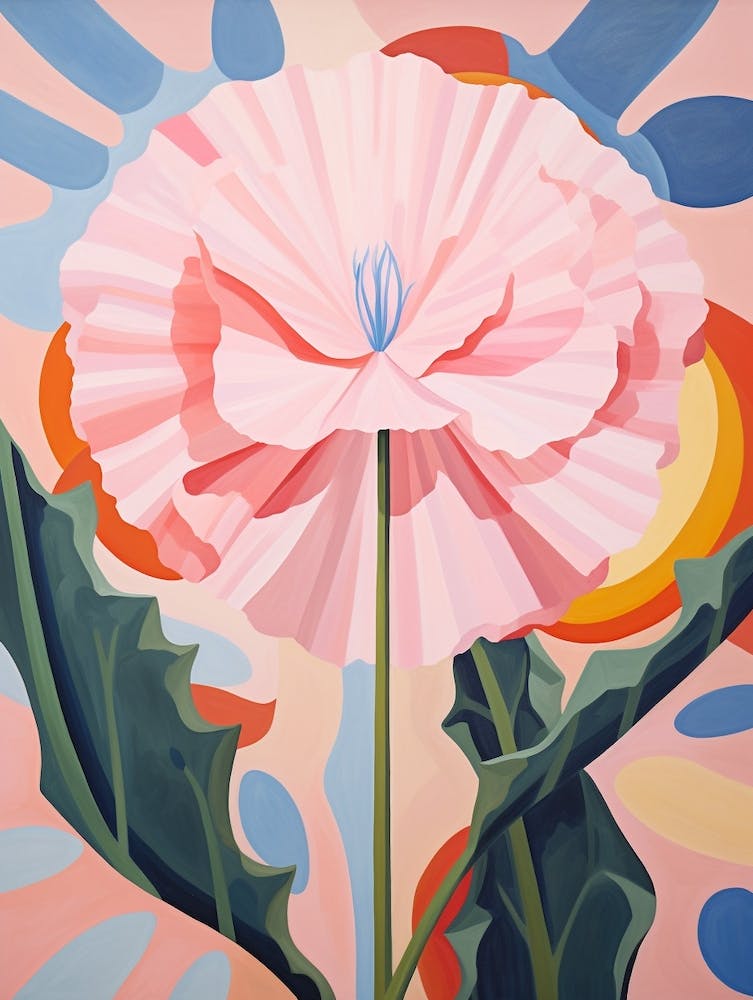 Carnation Dianthus 5 Hilma Af Klint Inspired Pastel Flower Painting