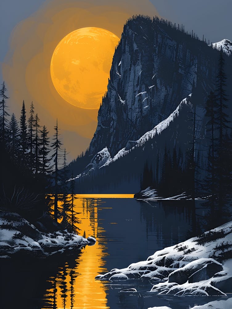 Full Moon In The Mountains 1
