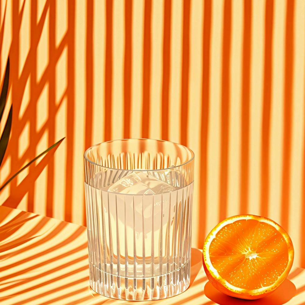 Glass Of Water With An Orange