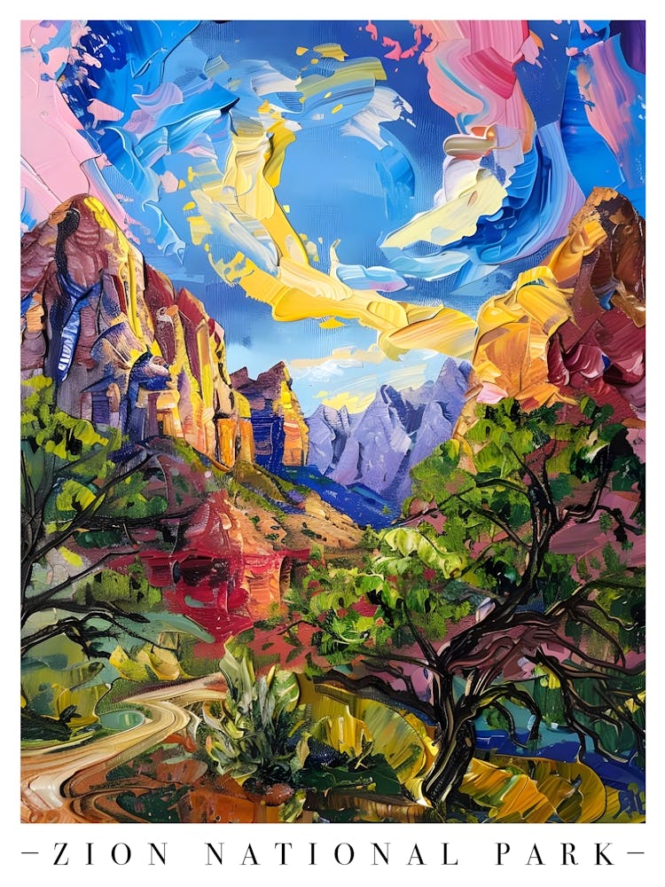 Zion National Park Colourful Print