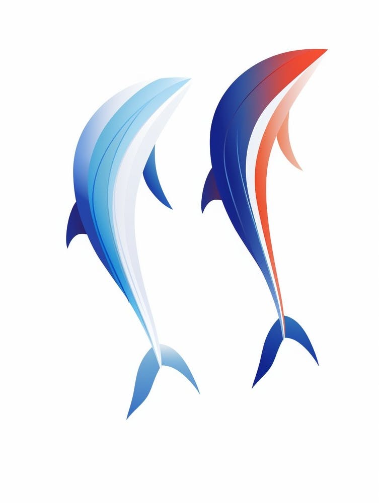 Delfin Minimalistisch Abstrakt 2