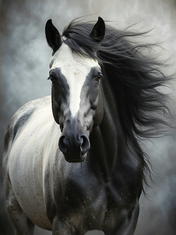Black And White Horse