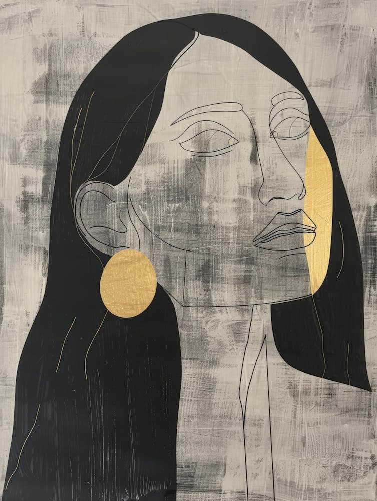 Woman With Gold Earrings 1