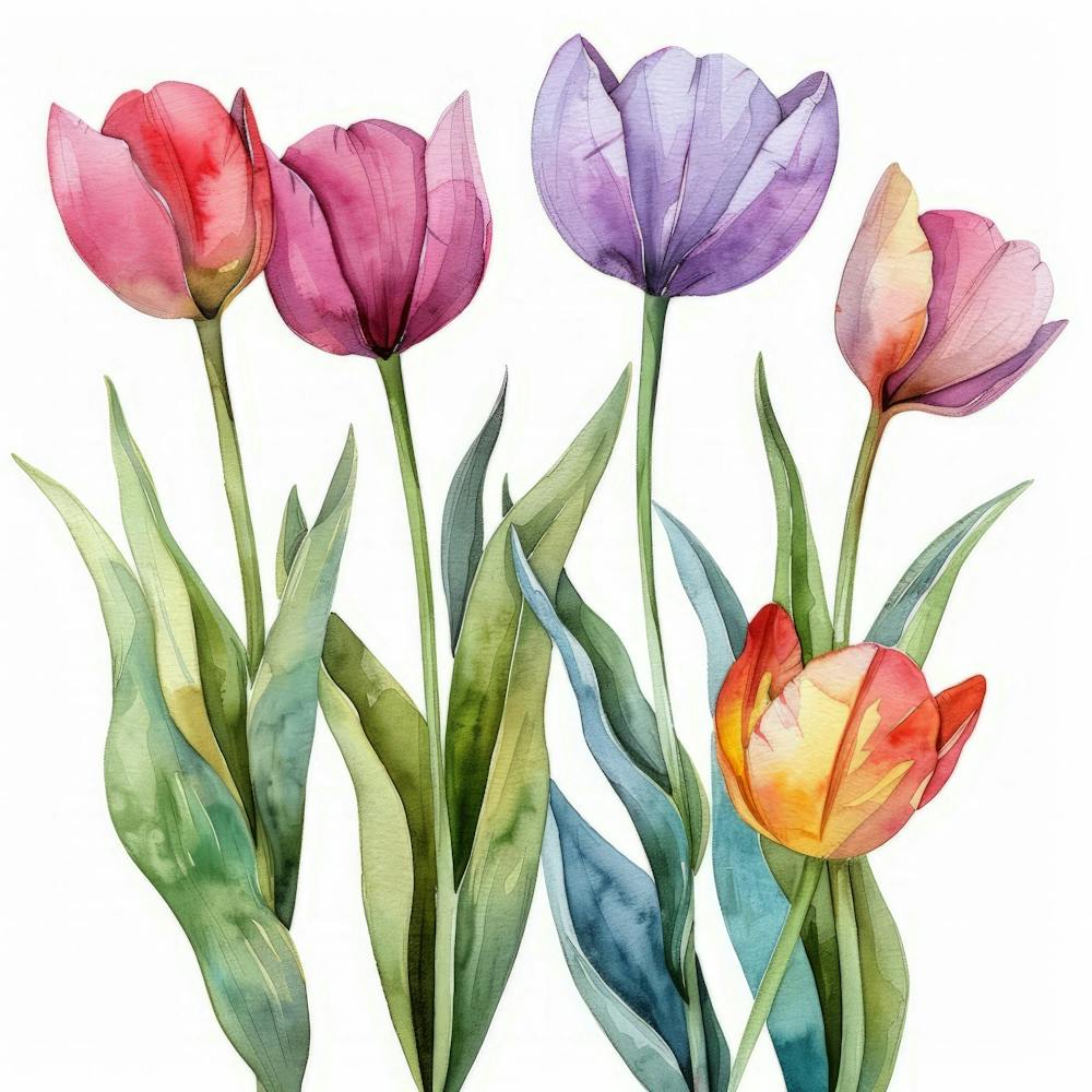 Watercolor Tulips 2
