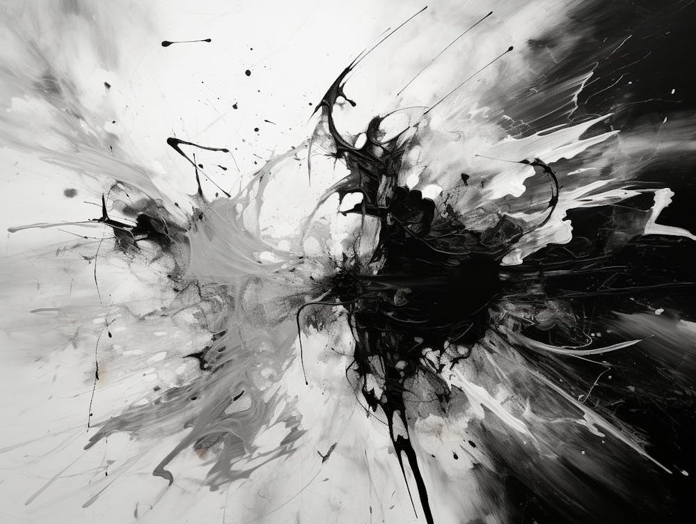 Conflit Abstrait Noir Et Blanc 1