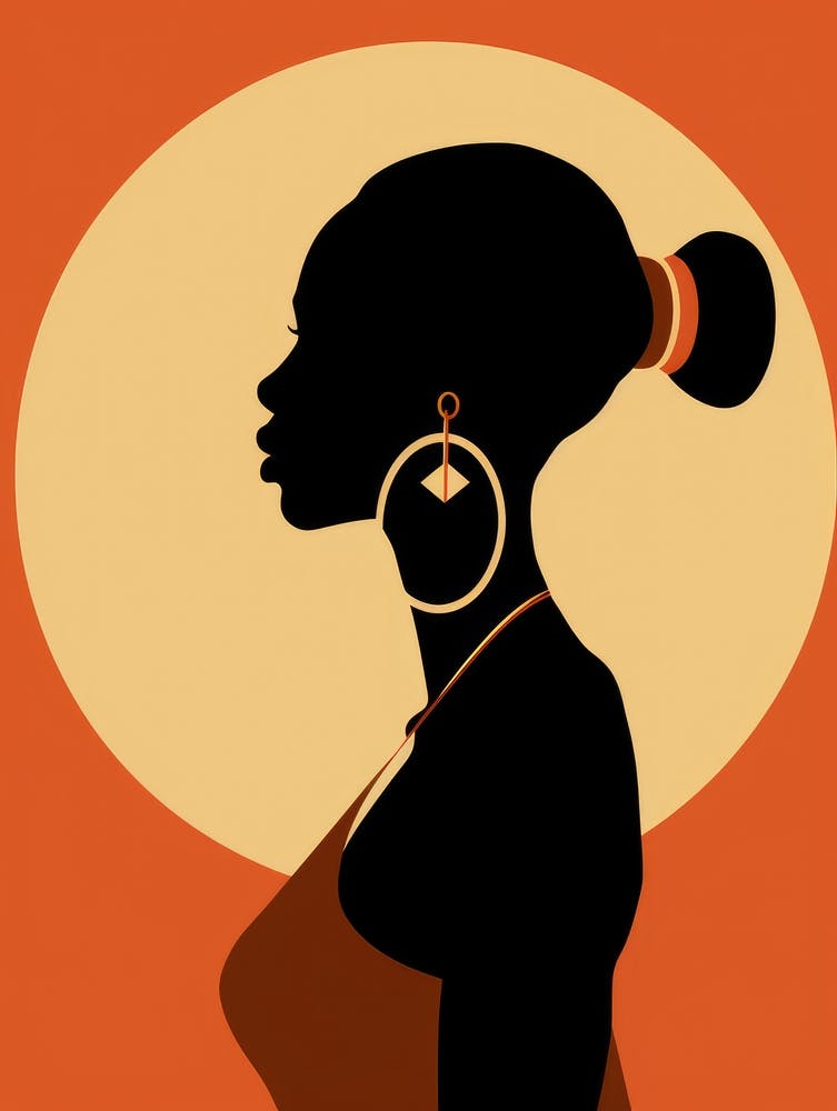 Silhouette einer Afrikanischen Frau 10
