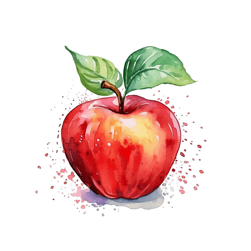 Apple Watercolor Painting