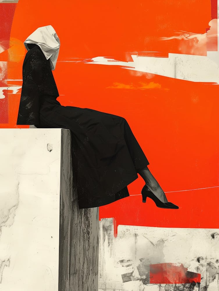 Woman Sitting On A Wall