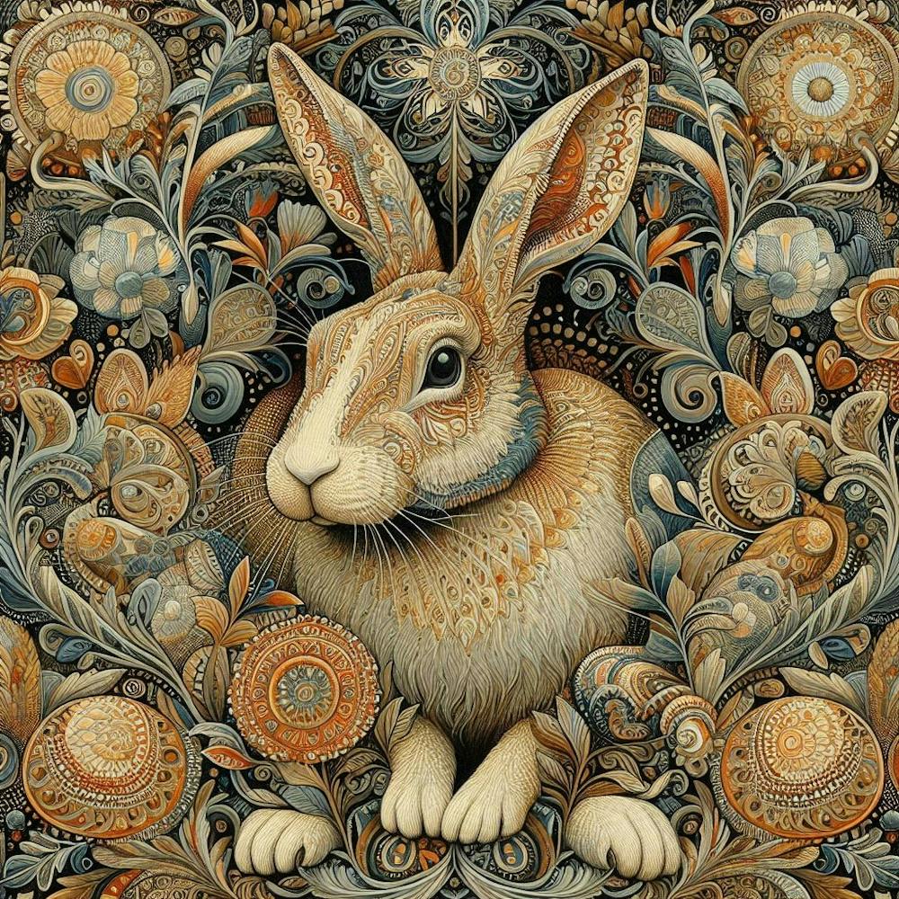 william morris Rabbit in Flowers