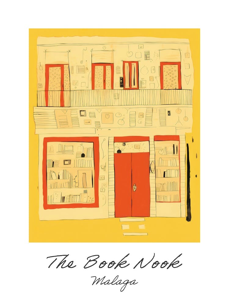 Malaga The Book Nook Pastel Colours 1 Poster