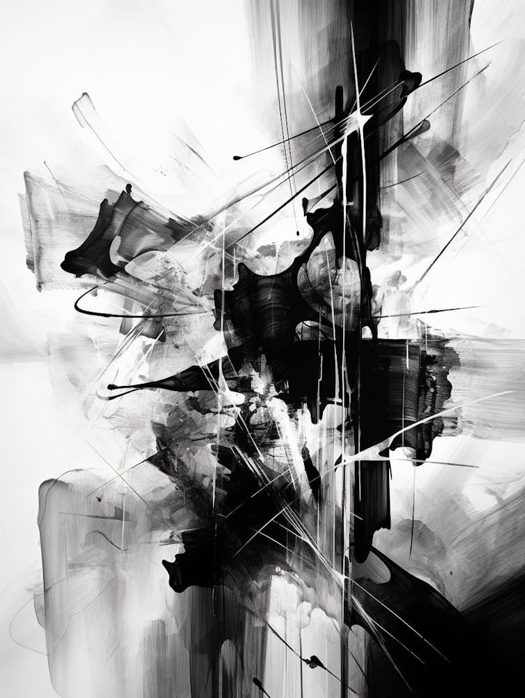 Transcendent Echoes Abstract Black And White 4