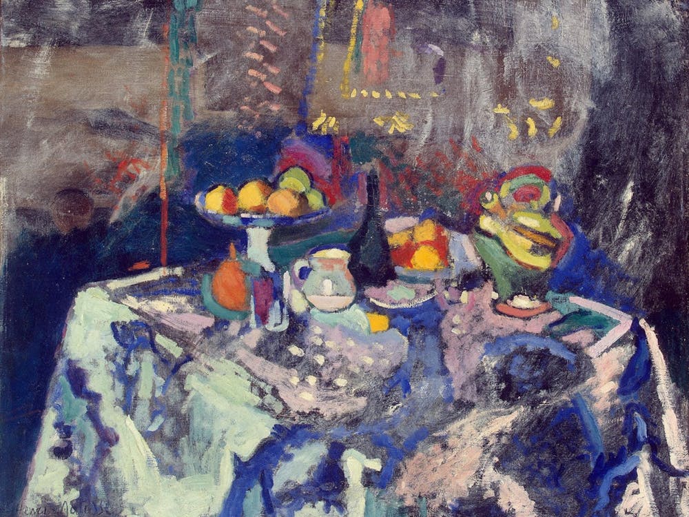 Vase, Bottle And Fruit, Henri Matisse