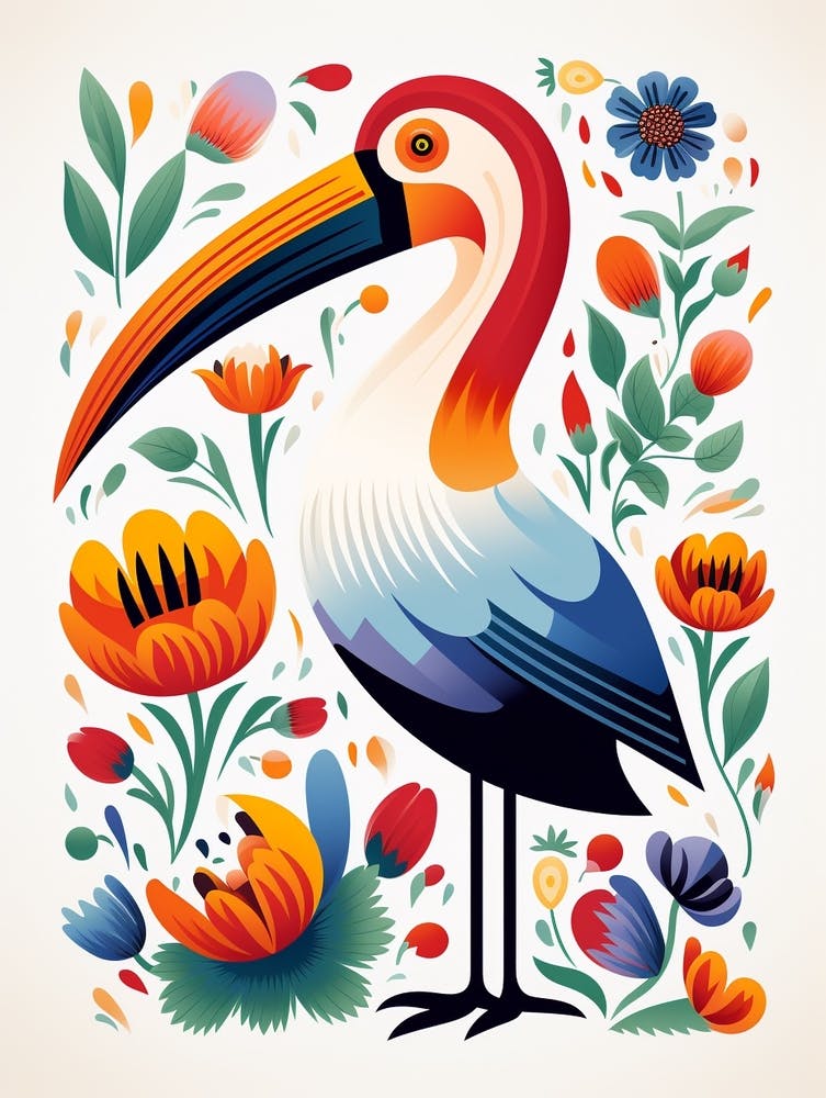 Scandinavian Bird Illustration Pelican 2