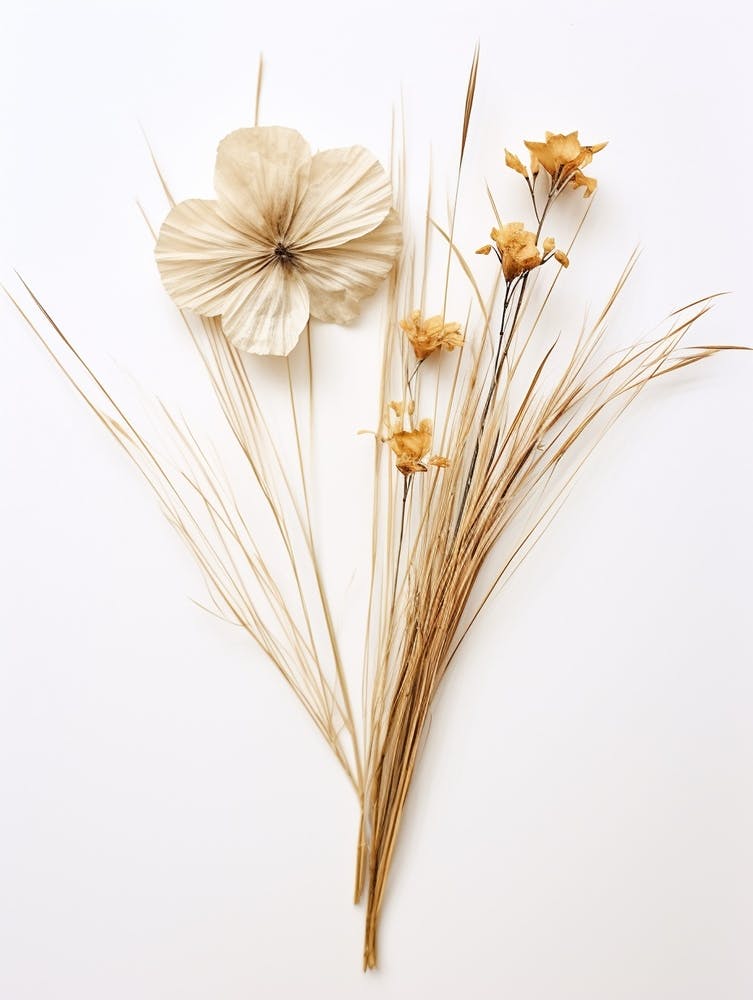 Pressed Flower Botanical Art Flax Flower 2