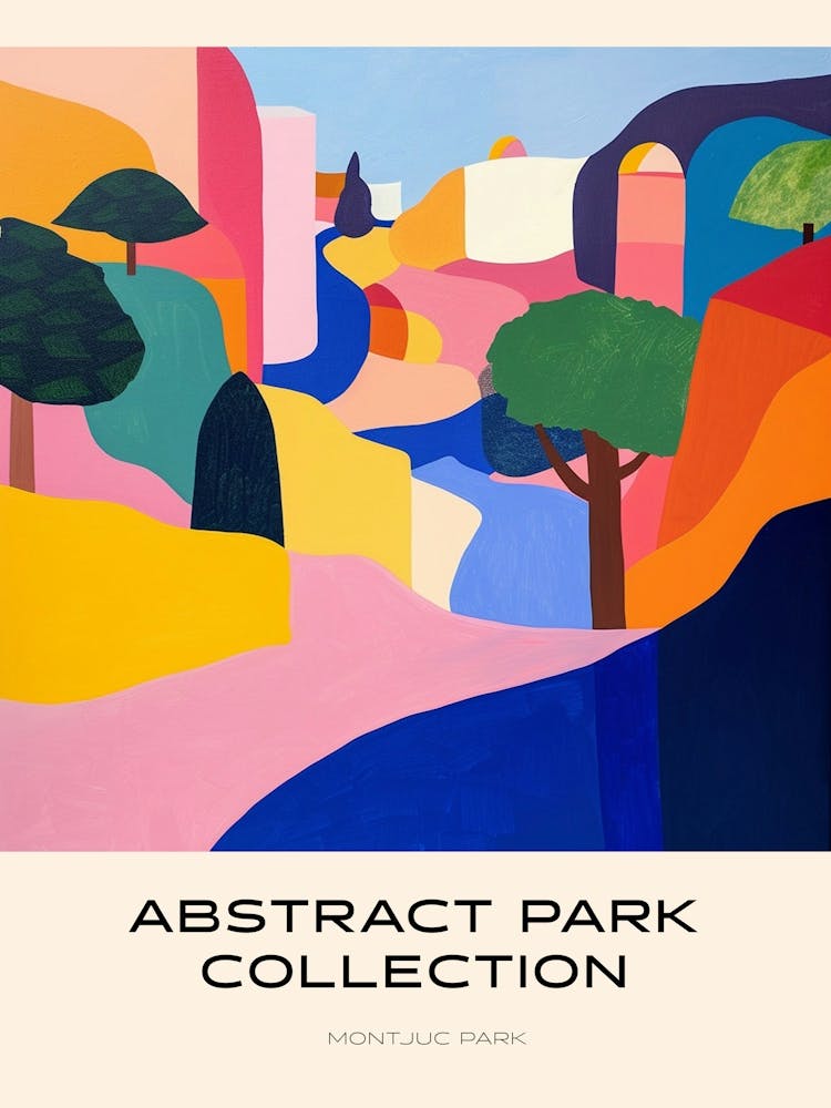 Abstract Park Collection Poster Montjuc Park Barcelona 2