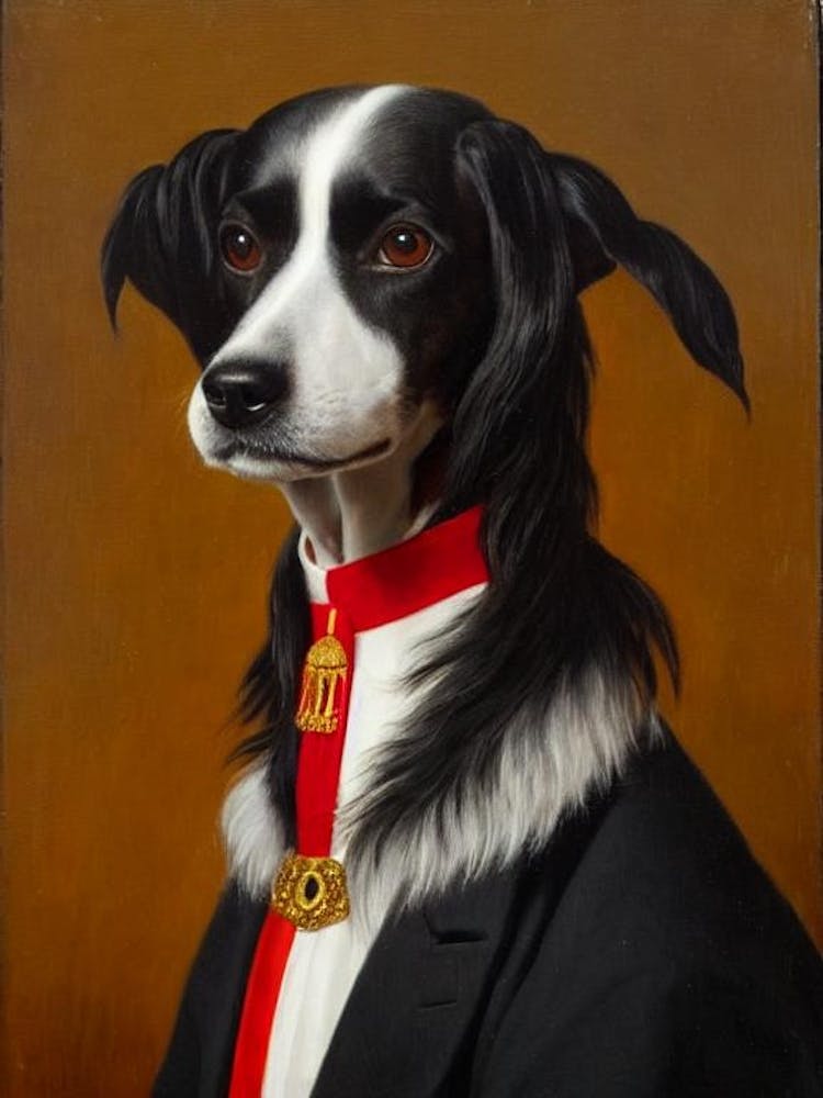 Chinese Crested Renaissance Portrait Oil Painting