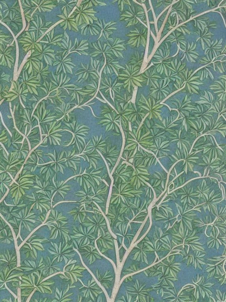 Chinese Elm tree Vintage Botanical