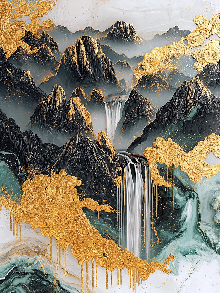 Smoky Mountains Golden Peaks - Geometric Serenity