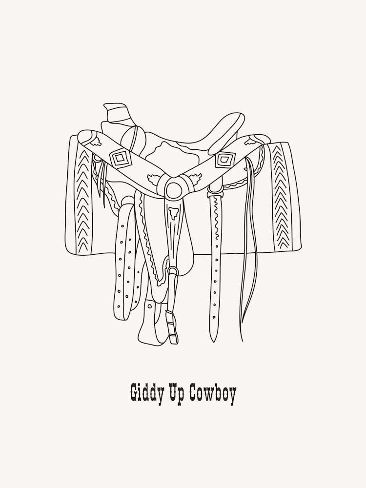 Giddy Up Cowboy B&W
