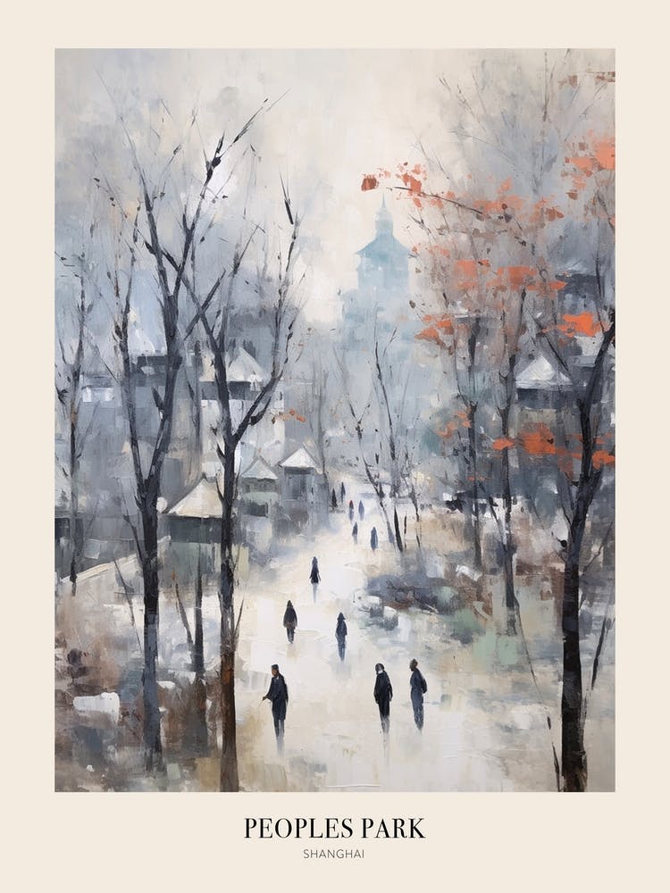 Winter City Park Poster Peoples Park Shanghai China 2