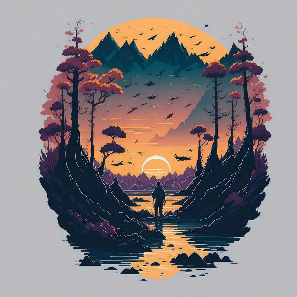 Sunset In The Woods