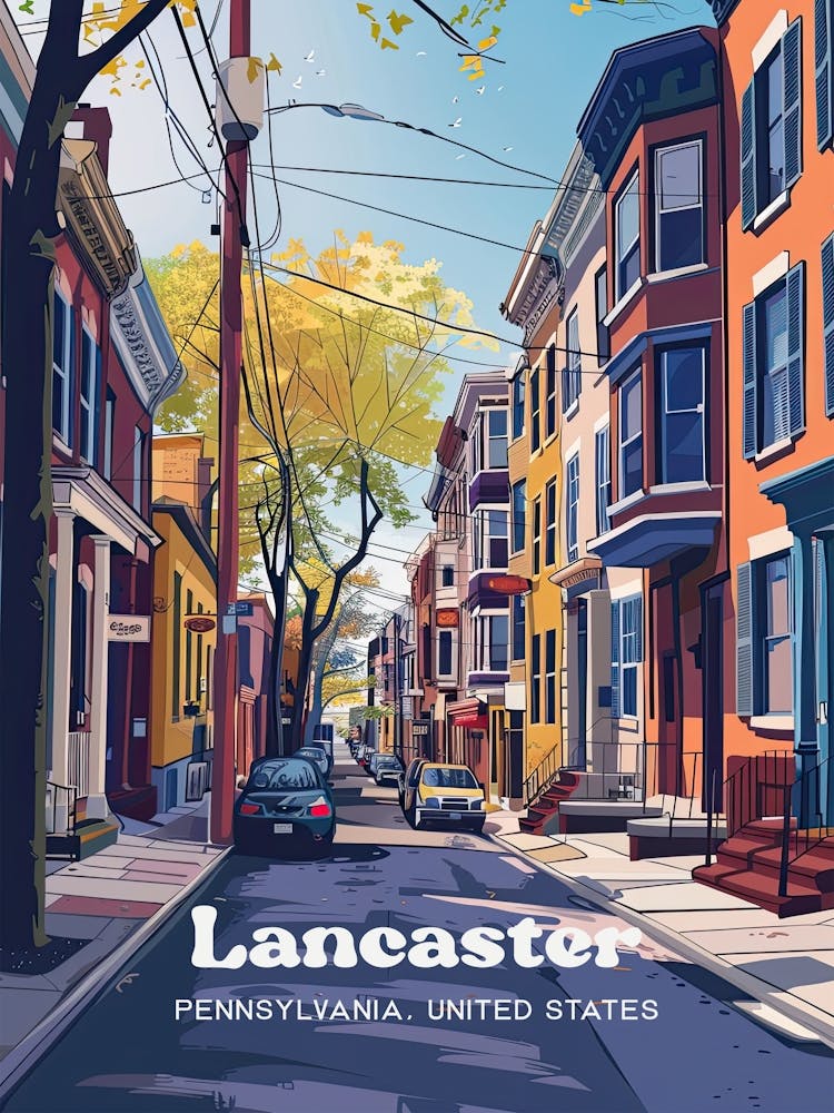 Lancaster Pennsylvania Summer Digital Travel Art