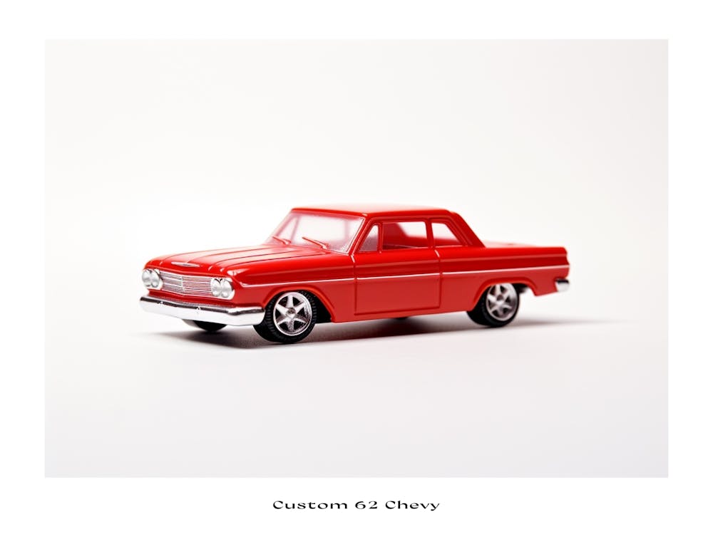 Toy Car Custom 62 Chevy Red Poster