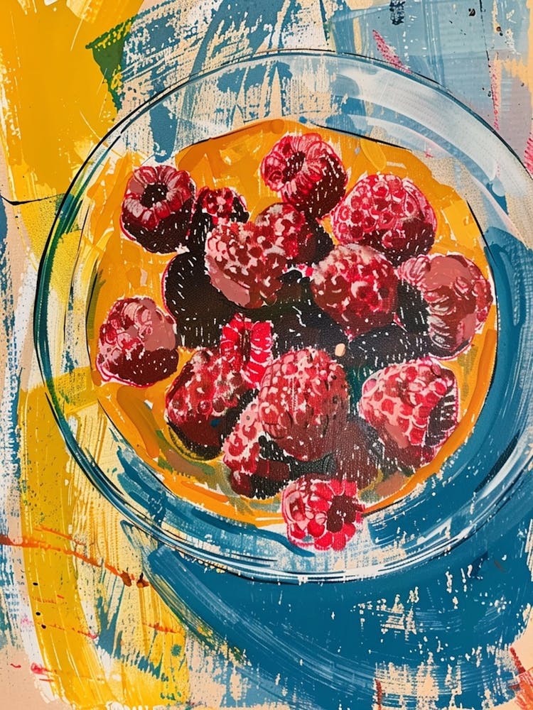 Rasperry Panacotta Painting Birdseye View