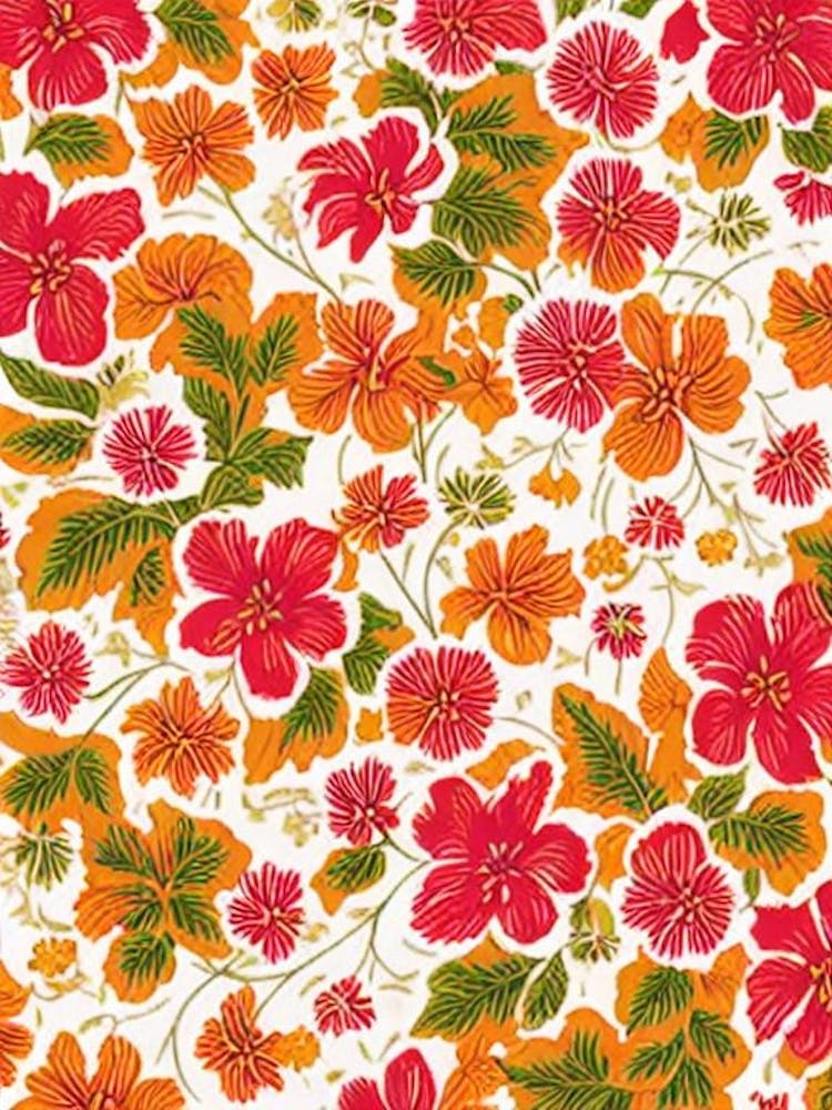 Lilium Floral Print Warm Tones 1 Flower